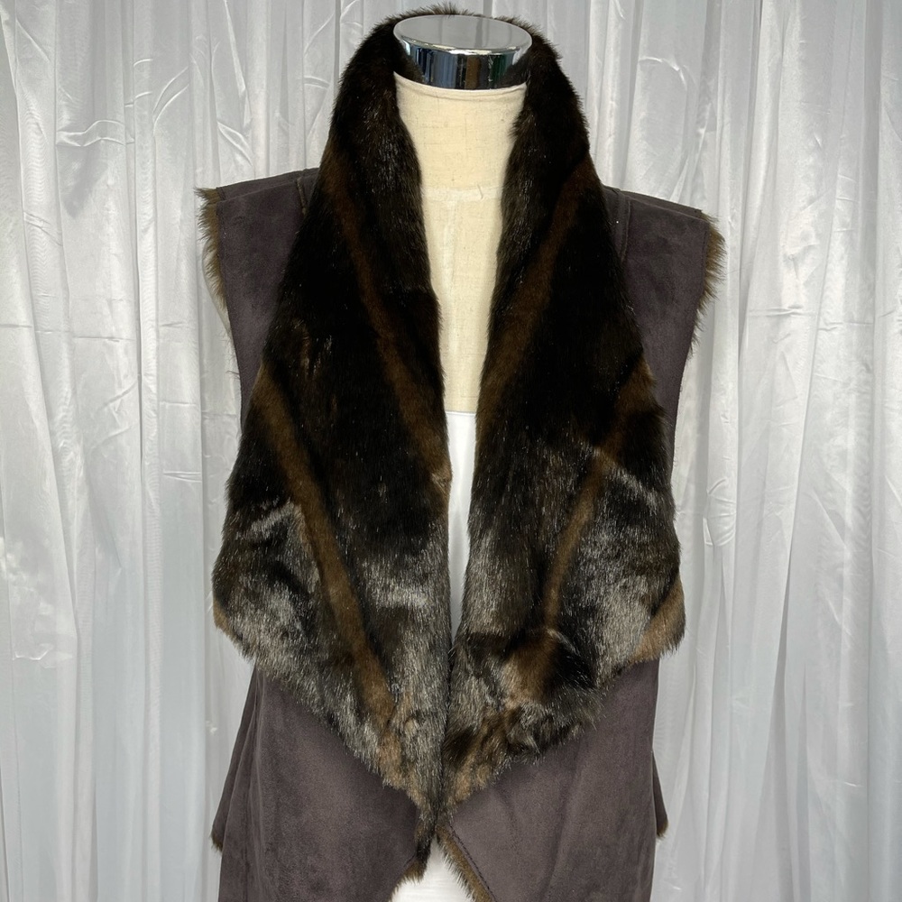 Bebe faux fur reversible vest